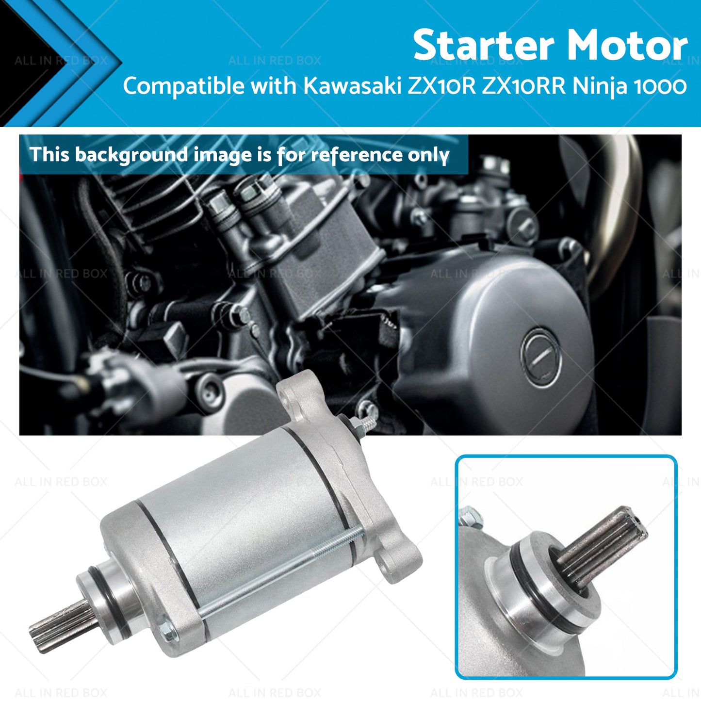 {{ Engine Starter Motor 9Teeth Suitable For Kawasaki ZX10R ZX10RR Ninja 1000 11-21 }} - Buy Car Parts Online at {{ Kaka Auto Parts }}.
