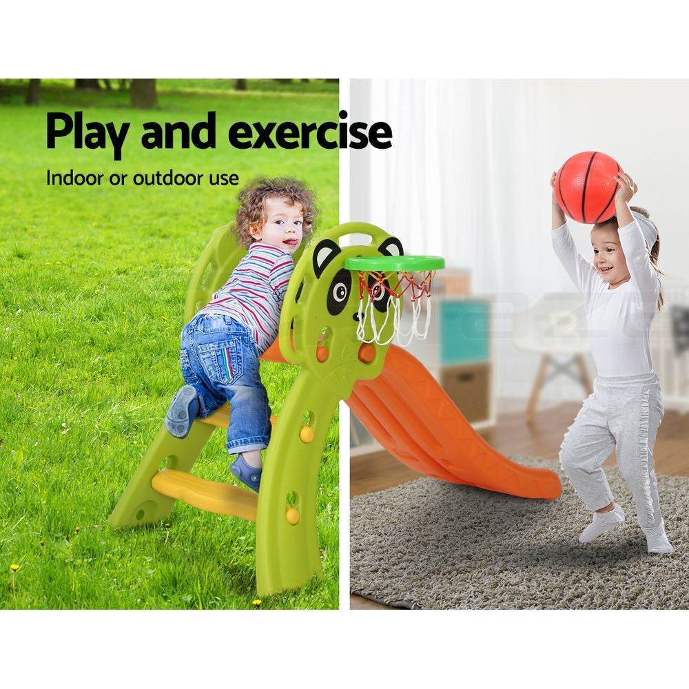 Keezi Kids Slide Set Basketball Hoop Activity Center Outdoor Playground Toys