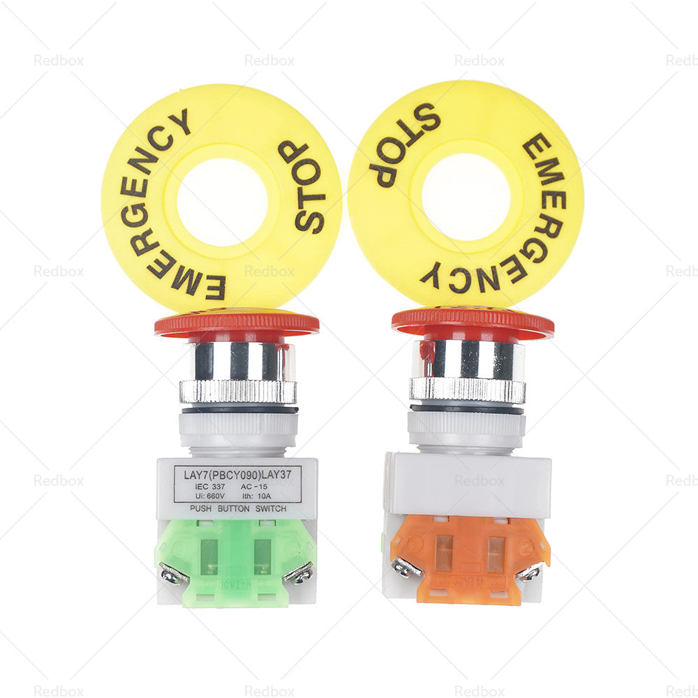 {{ 2Pcs Emergency Stop Button Shut Off Push Button Switch Red Mushroom }} - Buy Car Parts Online at {{ Kaka Auto Parts }}.