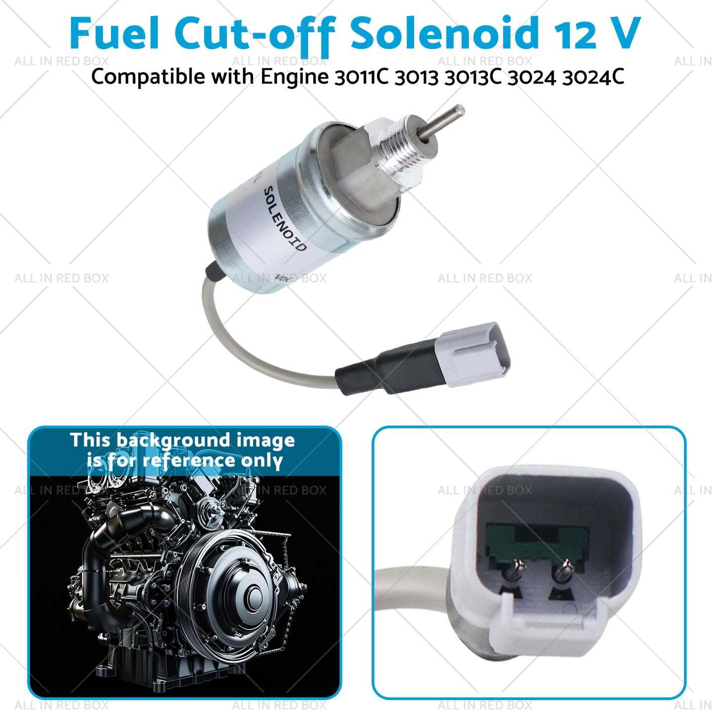 {{ Fuel Cut-off Solenoid 12 V Suitable for Engine 3024 3024C 3011C 3013 3013C }} - Buy Car Parts Online at {{ Kaka Auto Parts }}.