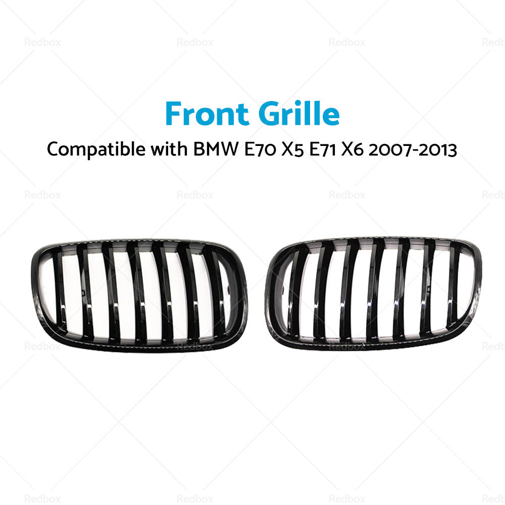 Front Bumper Kidney Grill Grille Gloss Suitable For BMW E70 X5 E71 X6 2007-2013