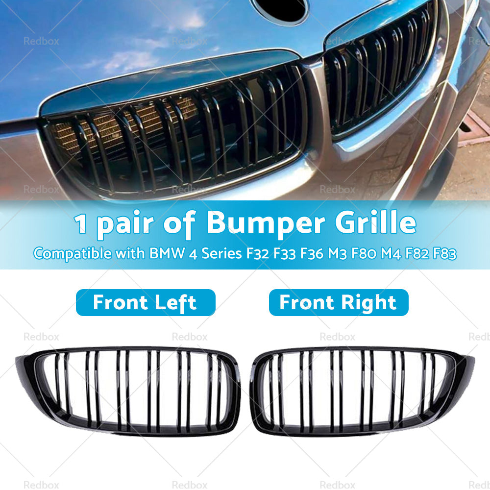 Bumper Grille Grill Suitable for BMW 4 Series F32 F33 F36 M3 F80 M4 Gloss Black