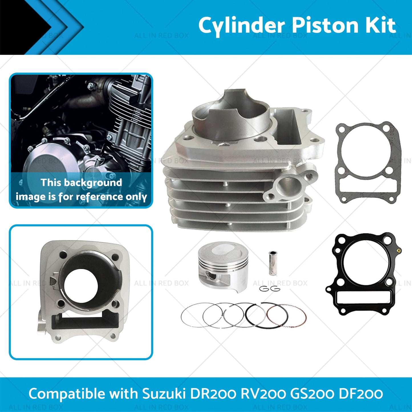 {{ Cylinder Piston 66mm Suitable Suzuki DR200 RV200 GS200 DF200 SP200 Top End Kit }} - Buy Car Parts Online at {{ Kaka Auto Parts }}.