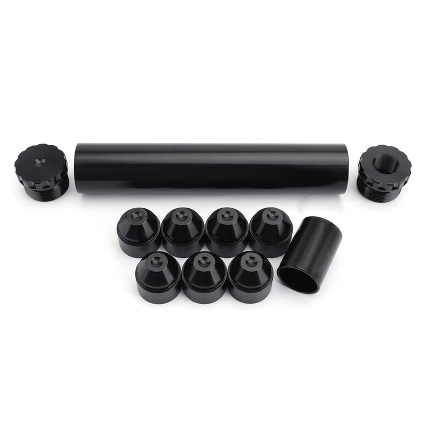 1x6 Aluminum Inline Fuel Filter 1/2-28 Suitable For Universal Car Use Black