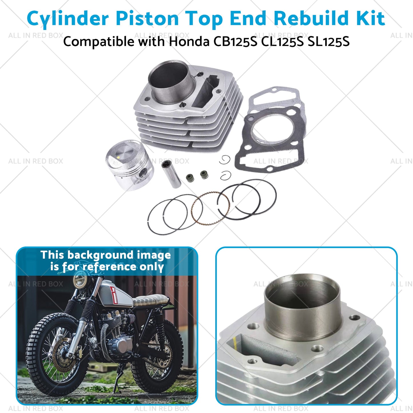 {{ CL125S SL125S Cylinder Piston Top End Rebuild Kit Suitablefor Honda CB125S 71-85 }} - Buy Car Parts Online at {{ Kaka Auto Parts }}.