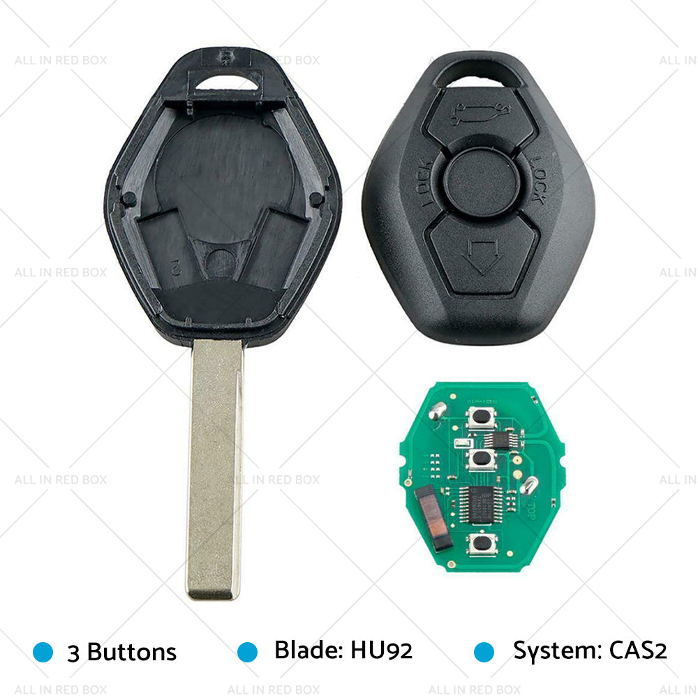 315MHz Remote Car Key w or Chip ID46-7953 For BMW 3 5 Series X3 X5 CAS2 3 Buttons