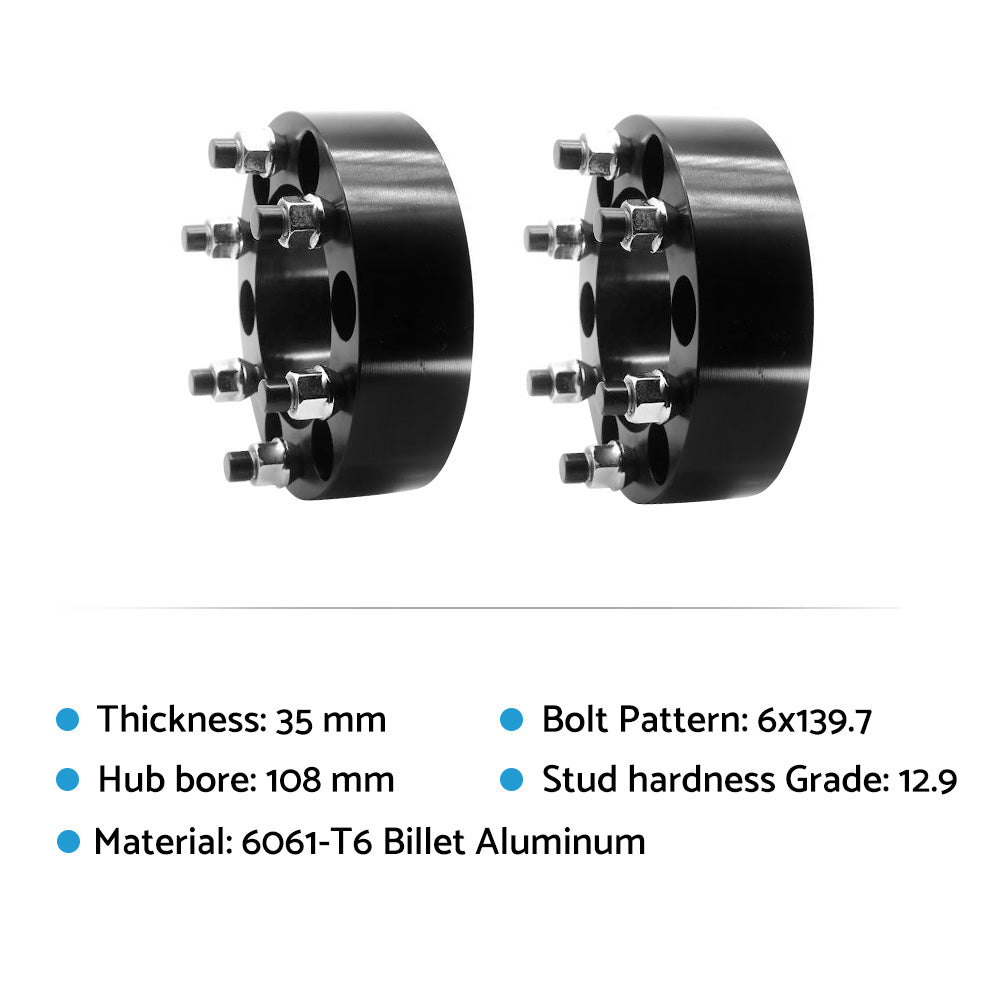 {{ 2PCS 35mm 6x139.7 Wheel Spacers Suitable For Toyota Hilux Pajero Triton Ranger }} - Buy Car Parts Online at {{ Kaka Auto Parts }}.