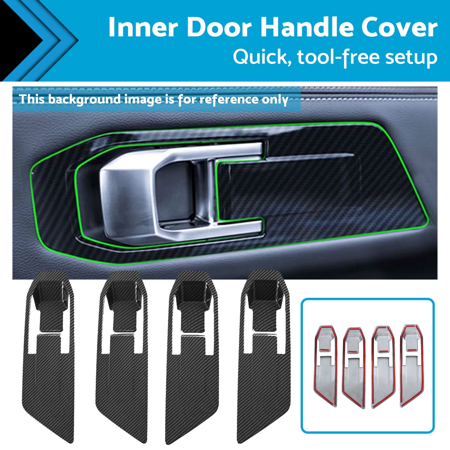 {{ Carbon Fiber Inner Door Handle Cover Suitable For Mitsubishi Triton L200 23-25 }} - Buy Car Parts Online at {{ Kaka Auto Parts }}.
