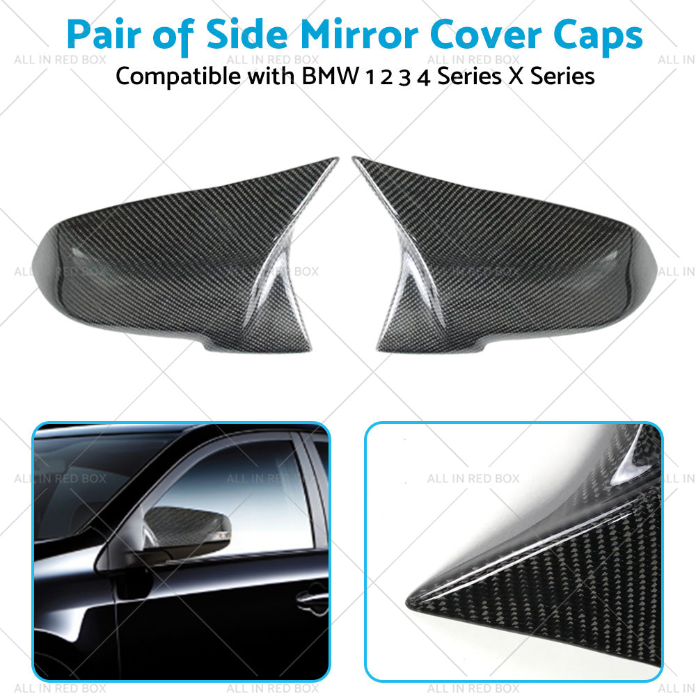 {{ Carbon Fibre Side Mirror Cover Caps Suitable for BMW F20 F21 F22 Series 1 2 3 4 }} - Buy Car Parts Online at {{ Kaka Auto Parts }}.