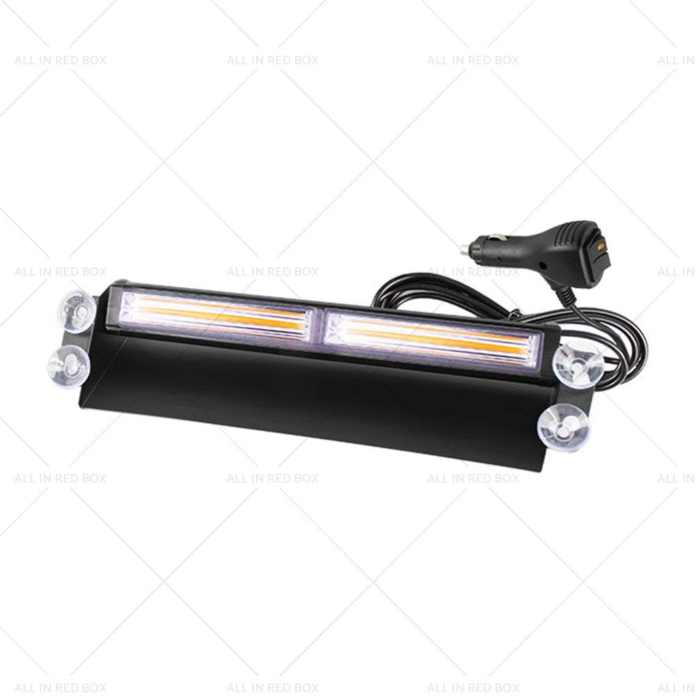 Amber Bar LED Flashing Beacon Strobe Warning Light Car Truck For Windshield Dash
