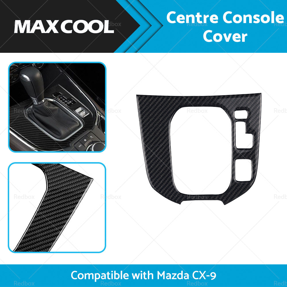 {{ Carbon Fibre Centre Console Gear Shift Cover Frame Suitable for Mazda CX-9 16-22 }} - Buy Car Parts Online at {{ Kaka Auto Parts }}.