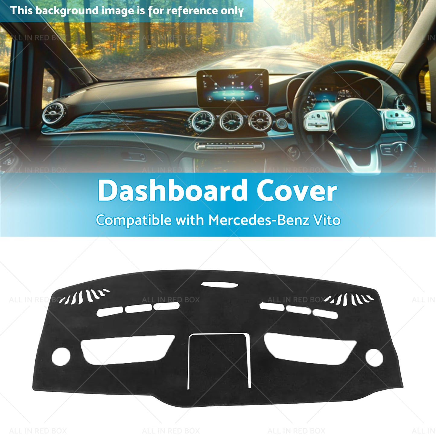 {{ Dashboard Cover Suitable for Mercedes Vito Chassis 447 7 or 2014-On Black Dash Mat }} - Buy Car Parts Online at {{ Kaka Auto Parts }}.