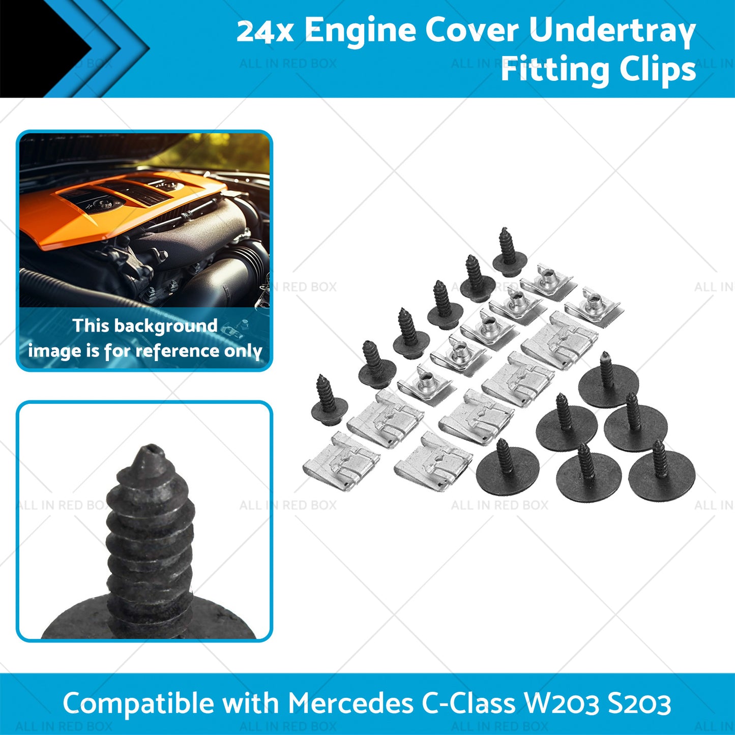 {{ 24x Engine Cover Undertray Fitting Clips Suitable for Mercedes C-Class W203 S203 }} - Buy Car Parts Online at {{ Kaka Auto Parts }}.