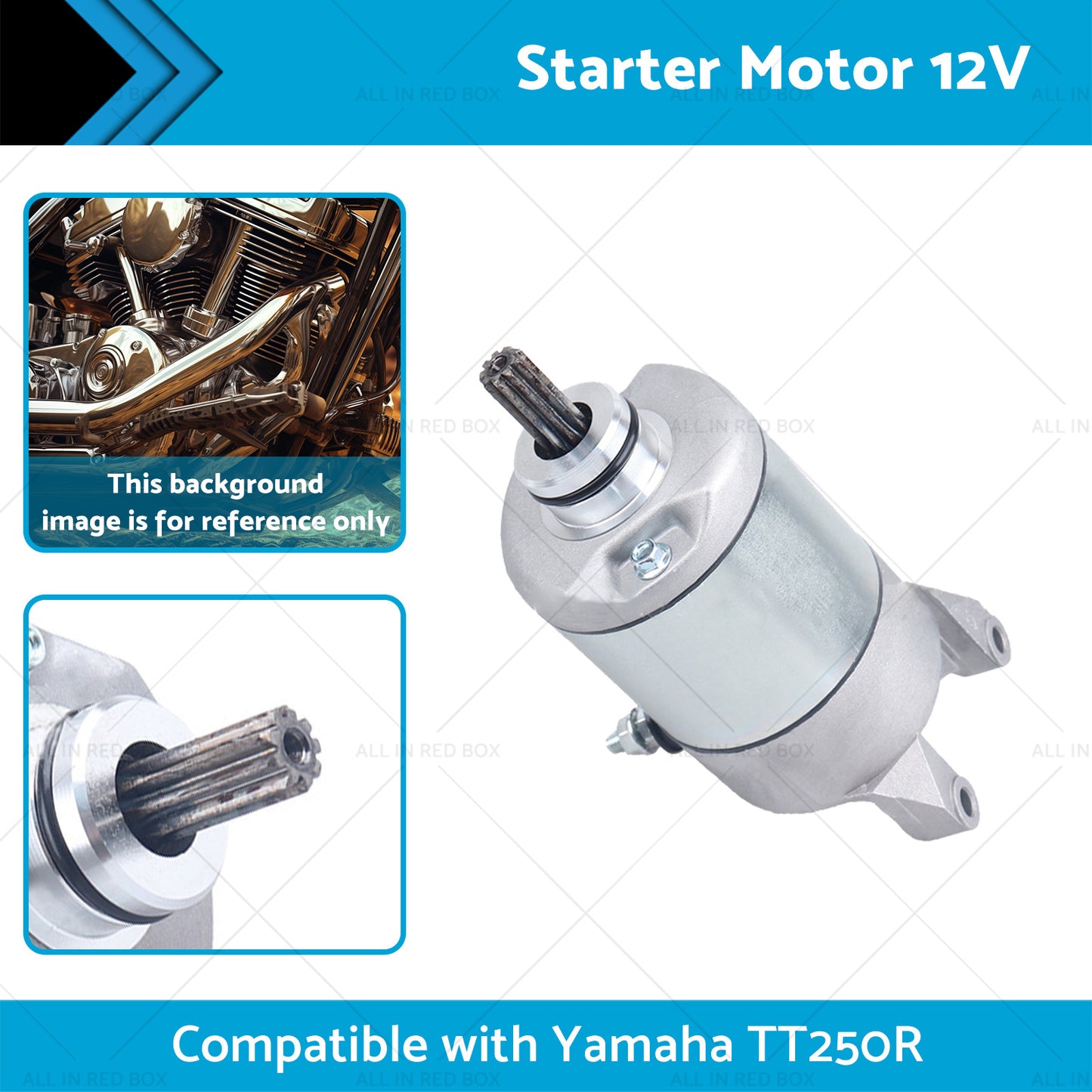{{ Starter Motor 12V Suitable for Yamaha YS250 TT250R YBR250 93-06 }} - Buy Car Parts Online at {{ Kaka Auto Parts }}.