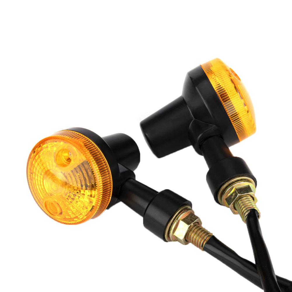 4x Classic Motorcycle Front & Rear Indicators Turn Signal Lights Amber Universal
