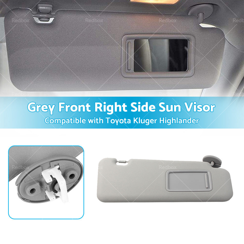 Right Side Gray Sun Visor Suitable For Toyota Kluger 2008-13 W or Vanity Light
