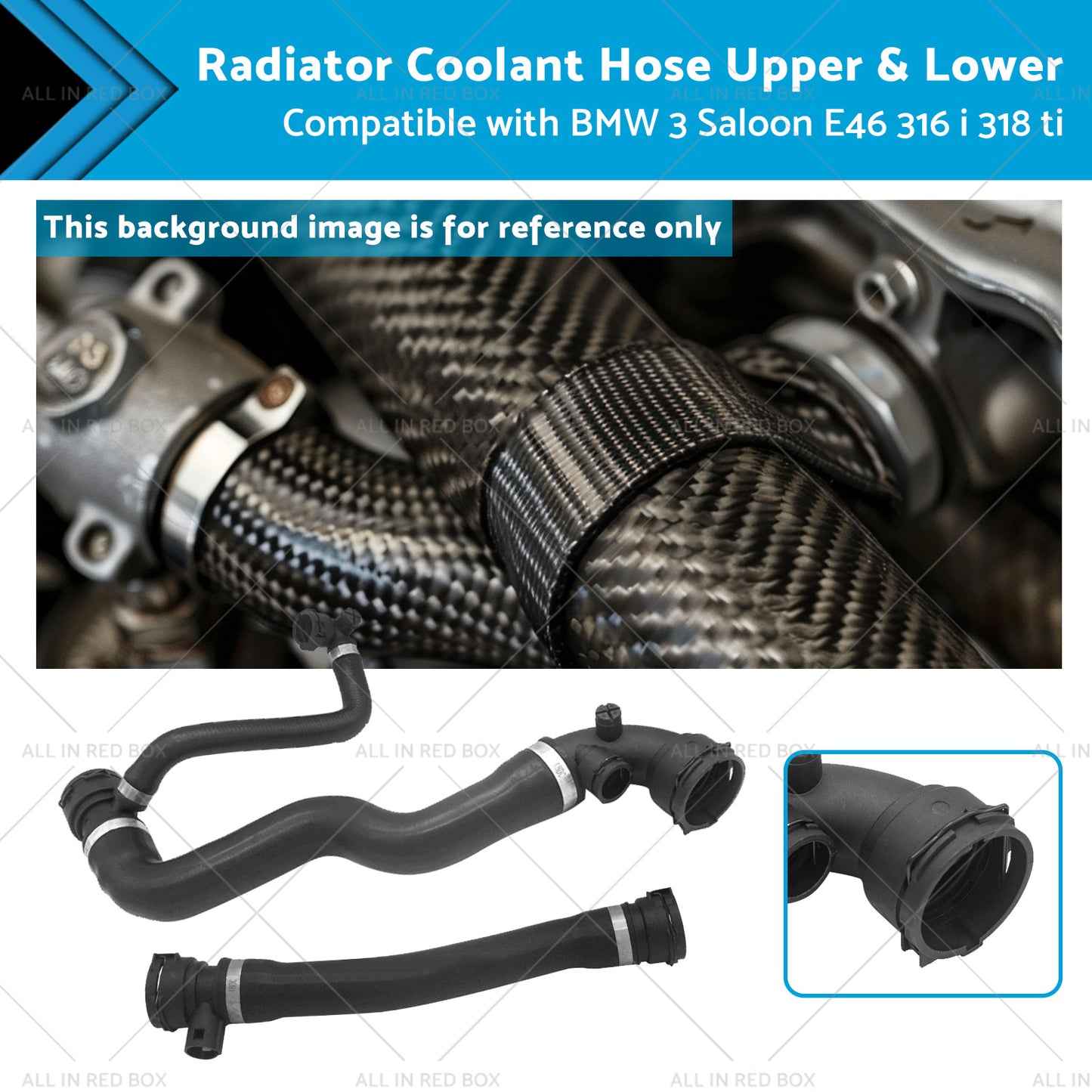 {{ Upper and Lower Radiator Coolant Hose Suitable for BMW 3 Saloon E46 316 i 318 ti }} - Buy Car Parts Online at {{ Kaka Auto Parts }}.