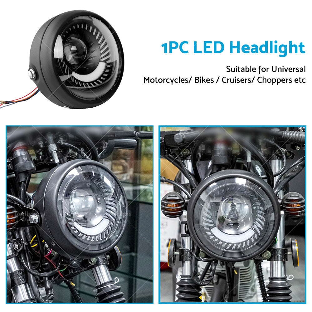 {{ Motorcycle 6. 5inch LED Headlight Spiral Side Mount Bracket Suitable For Cafe Racer }} - Buy Car Parts Online at {{ Kaka Auto Parts }}.