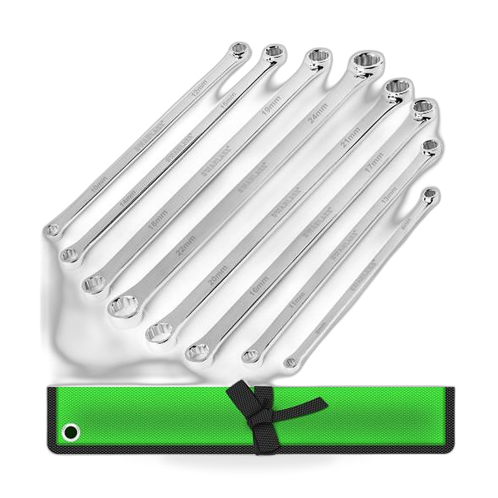 8x Extra Long Aviation Spanner Set CRV Wrench Double Ring with Bag 8”§C24mm