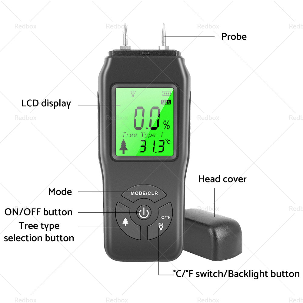 {{ 2-Pin Digital LCD Moisture Meter Damp Detector Wood Humidity CaravanTester Tool }} - Buy Car Parts Online at {{ Kaka Auto Parts }}.