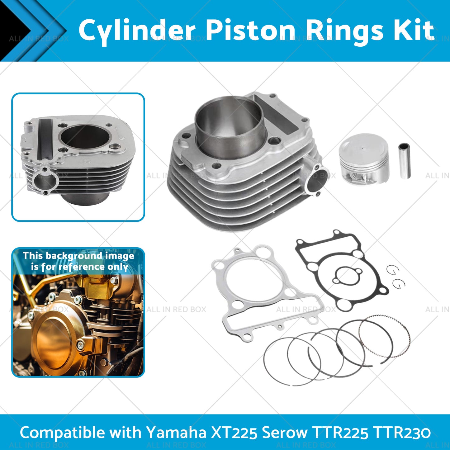 {{ Cylinder Piston Rings Kit Suitable for Yamaha Serow XT225 TTR225 TTR230 99-16 }} - Buy Car Parts Online at {{ Kaka Auto Parts }}.