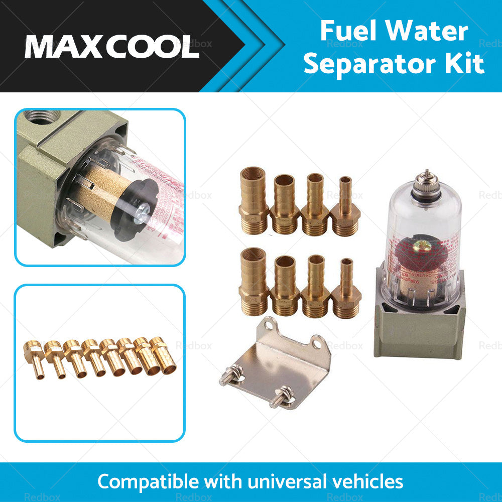 {{ Universal Fuel Water Separator Kit Pre Filter In Line Fuel Filter 6 8 10 12mm }} - Buy Car Parts Online at {{ Kaka Auto Parts }}.