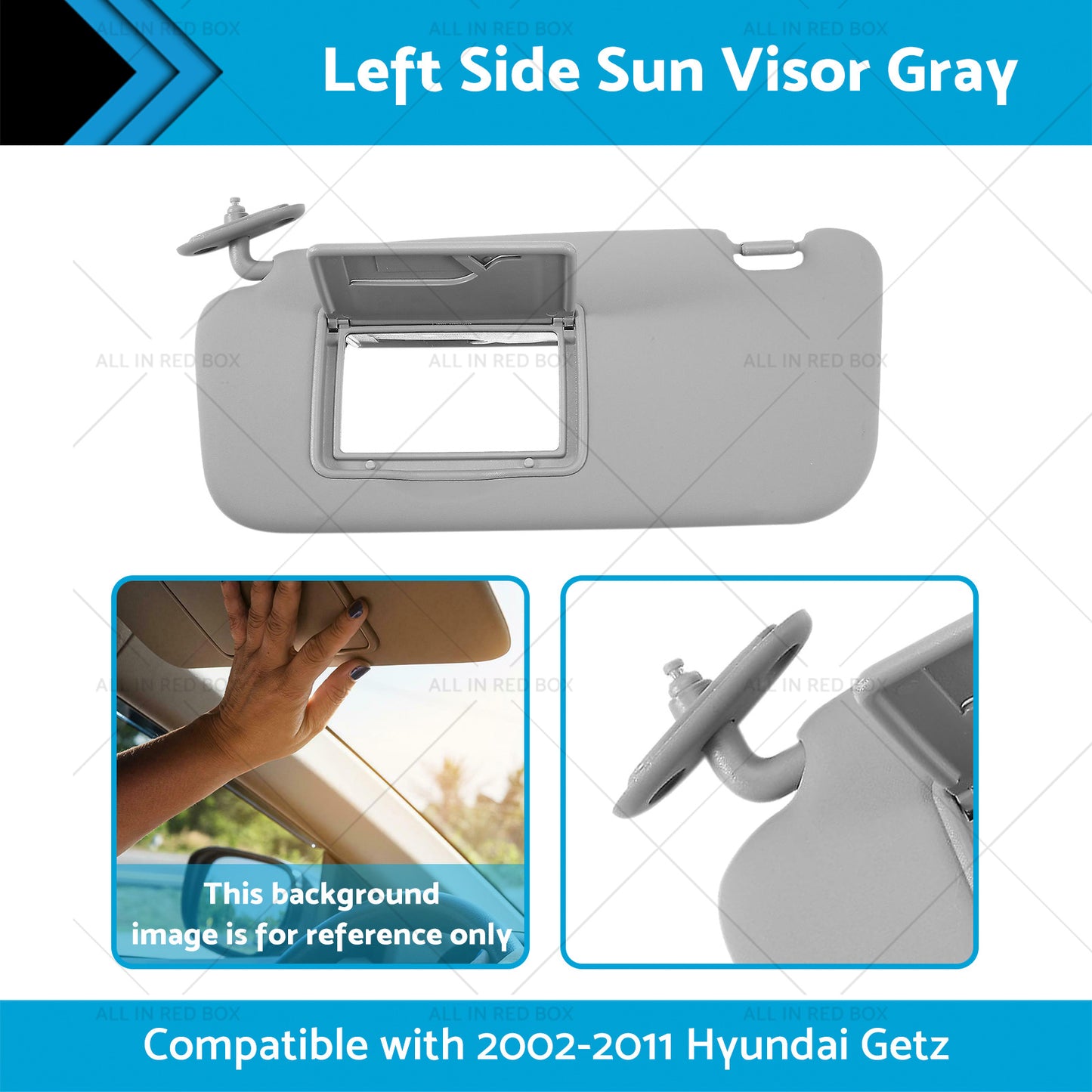 Front Left Side Sun Visor Sunvisor Sunshade For Hyundai Getz Click 02-11 Gray