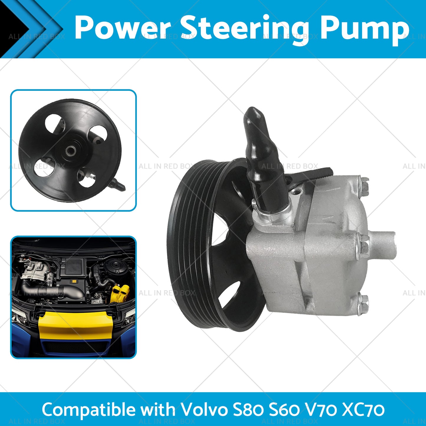 {{ Power Steering Pump Suitable for Volvo XC70 XC90 S80 S60 V70 D5 30741790 }} - Buy Car Parts Online at {{ Kaka Auto Parts }}.