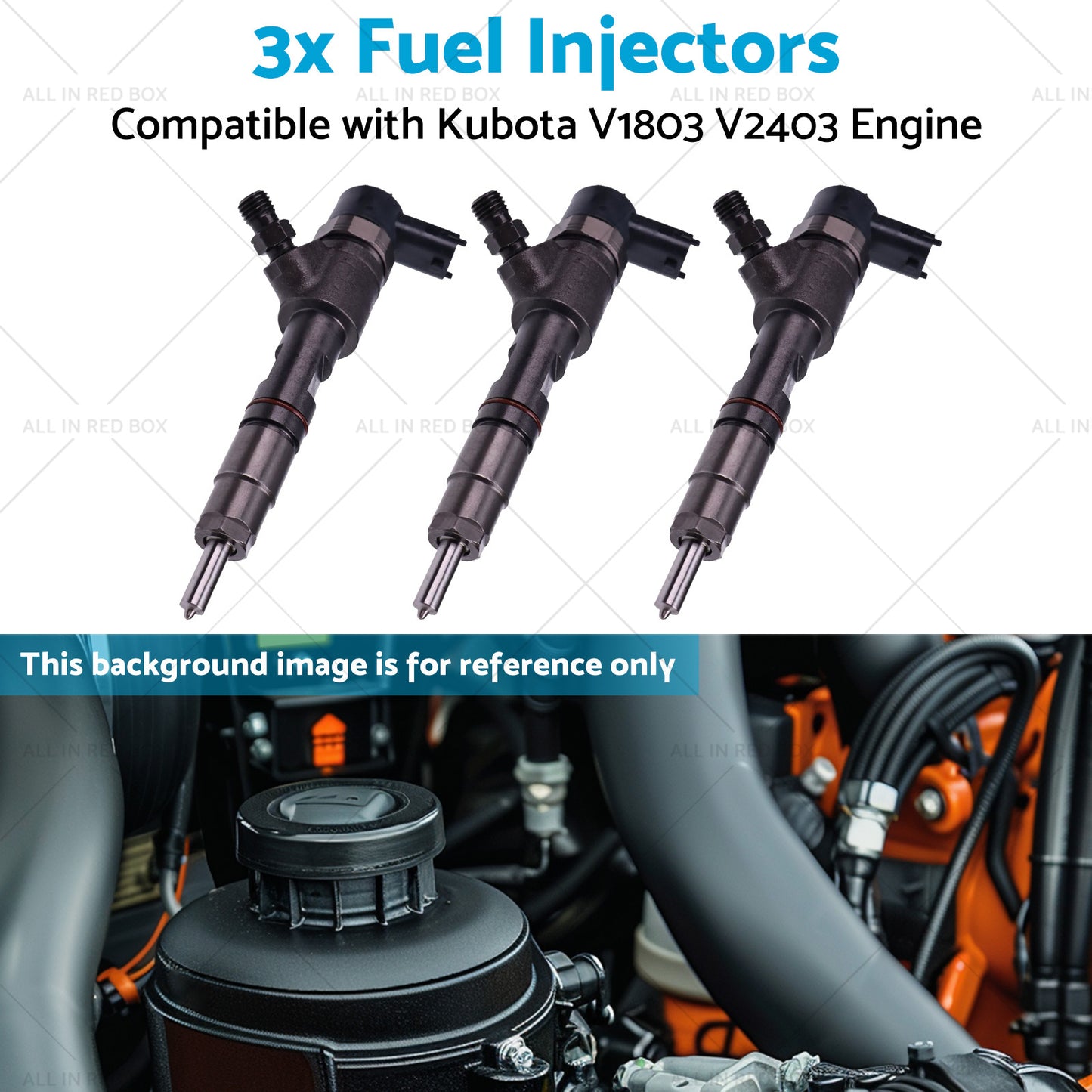 {{ 3x Fuel Injectors Suitable for Kubota V1803 V2403 Engine Tractor MX5200F L3301DT }} - Buy Car Parts Online at {{ Kaka Auto Parts }}.