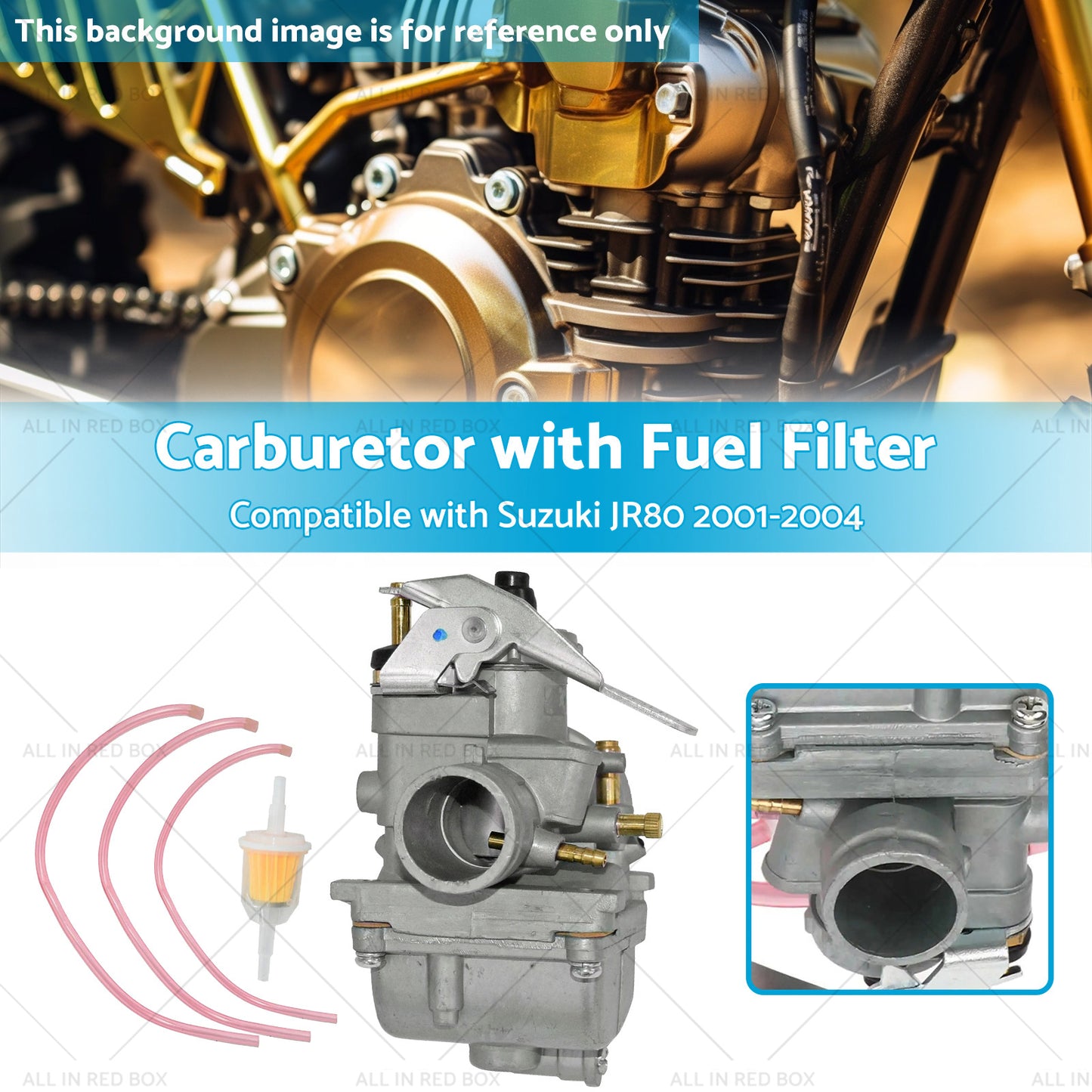 {{ 1x Carburetor with Fuel Filter Assembly Suitable for Suzuki JR80 2001-2004 Bike }} - Buy Car Parts Online at {{ Kaka Auto Parts }}.