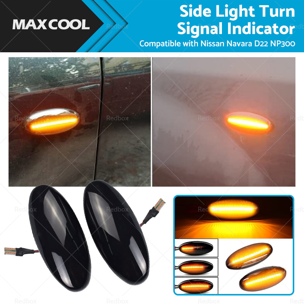 {{ 2x Dynamic Side Light Turn Signal Indicator Suitable For Nissan Navara D22 NP300 }} - Buy Car Parts Online at {{ Kaka Auto Parts }}.
