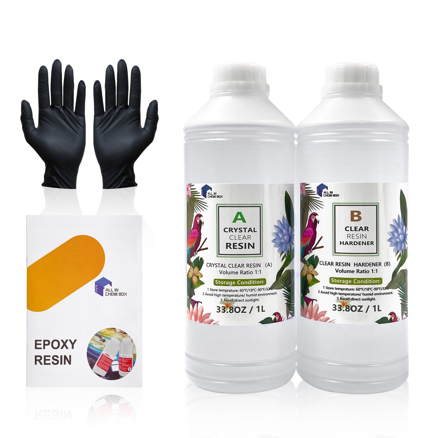 Epoxy Resin Art DIY UV Crafts Glass Water Clear Epoxy Coating 1:1 2:1 3:1 AB Kit