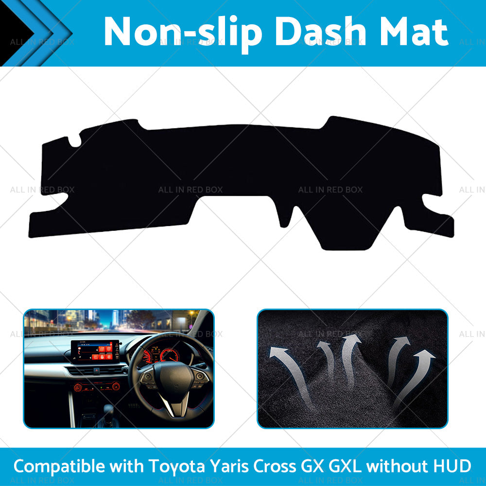 {{ Black Non-Slip Dash Mat Cover Suitable For Toyota Yaris Cross GX GXL 5 2020-2022 }} - Buy Car Parts Online at {{ Kaka Auto Parts }}.