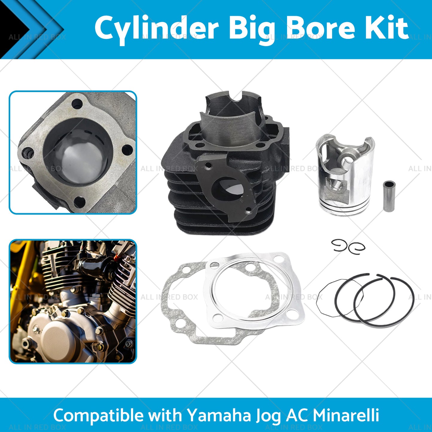 {{ 50mm Cylinder Big Bore Kit Suitable For Yamaha Jog 90cc Minarelli 2 Stroke }} - Buy Car Parts Online at {{ Kaka Auto Parts }}.