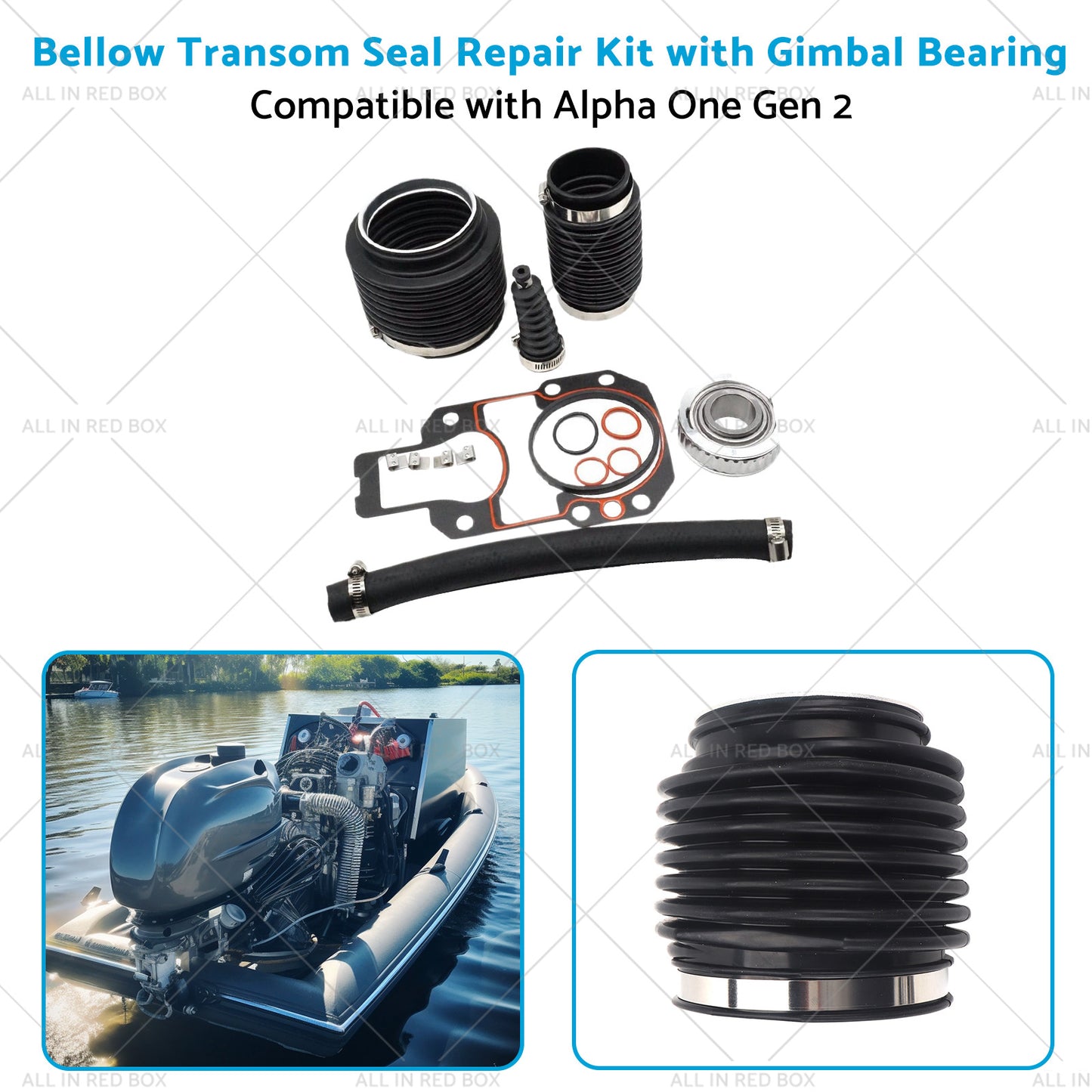 {{ Bellow Transom Seal Repair Kit w Gimbal Bearing Suitable for Alpha One Gen 2 }} - Buy Car Parts Online at {{ Kaka Auto Parts }}.