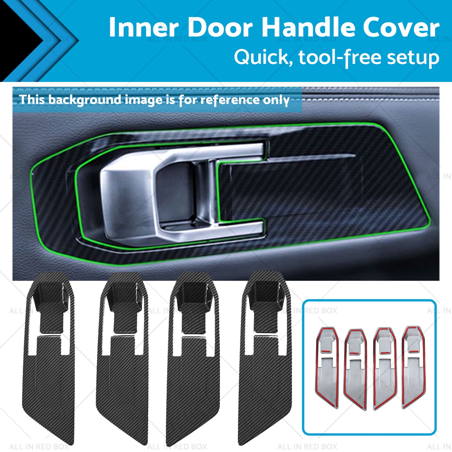 {{ Carbon Fiber Inner Door Handle Cover Suitable For Mitsubishi Triton L200 23-25 }} - Buy Car Parts Online at {{ Kaka Auto Parts }}.