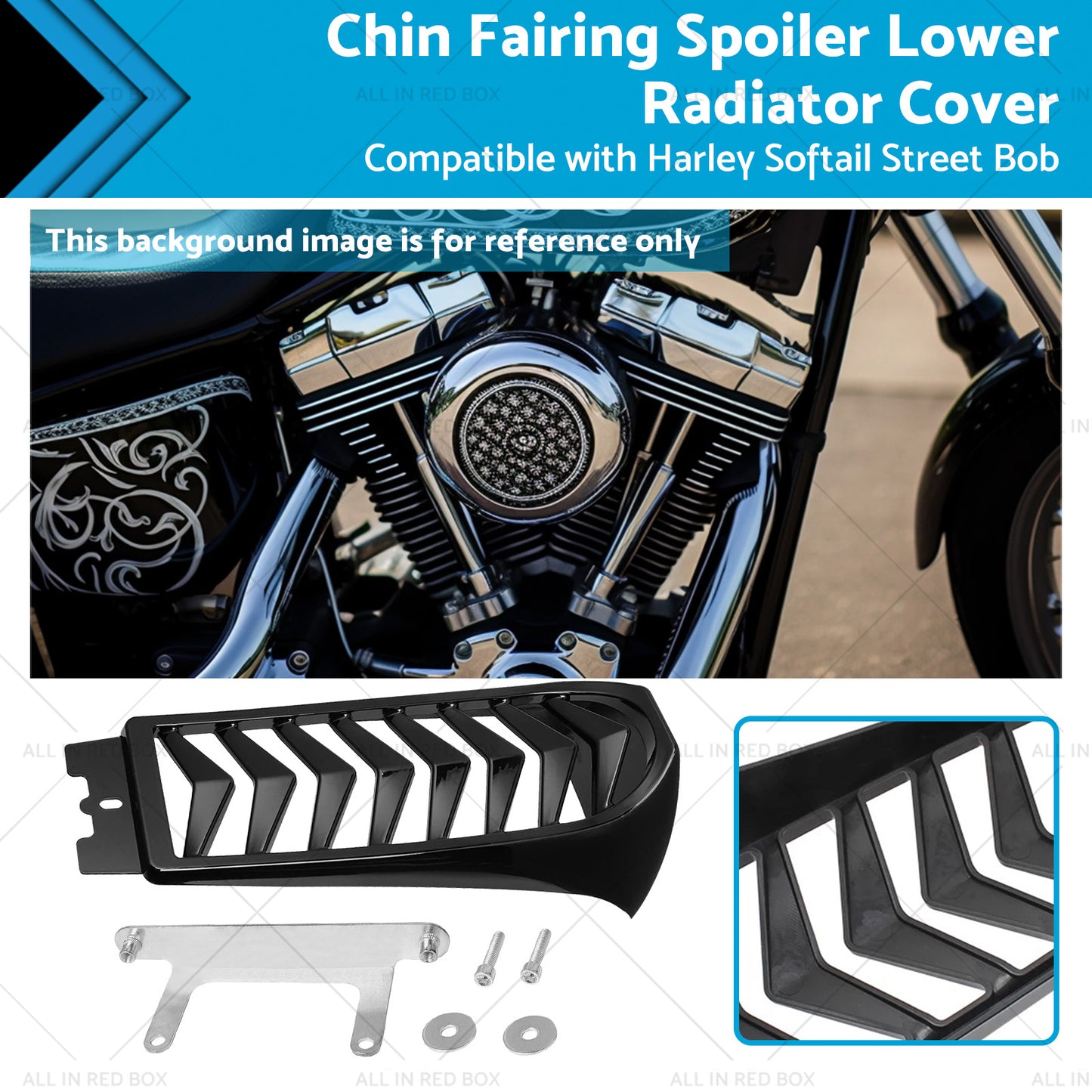 {{ Chin Fairing Spoiler Lower Radiator Cover Suitable for Harley Softail Fat Bob }} - Buy Car Parts Online at {{ Kaka Auto Parts }}.