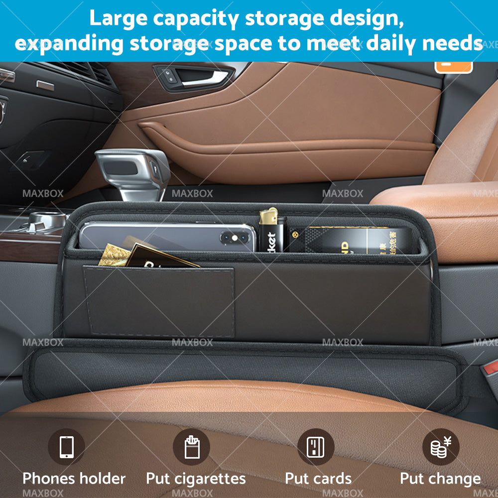 {{ Car Seat Gap Storage Bag Organizer PU Leather With Exclusive Charging Cable Hole }} - Buy Car Parts Online at {{ Kaka Auto Parts }}.