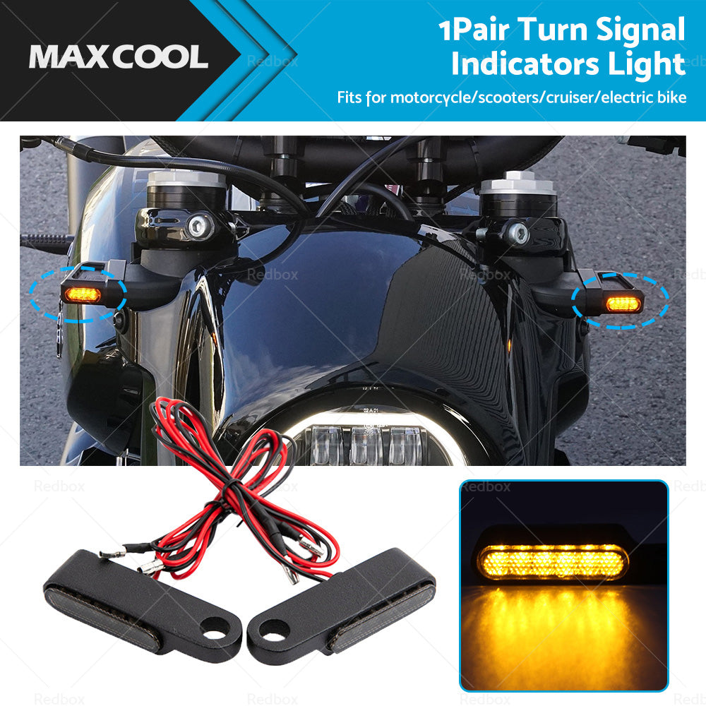 {{ 2X Black Motorcycle LED Mini Turn Signal Blinker Light Amber For Harley Davidson }} - Buy Car Parts Online at {{ Kaka Auto Parts }}.