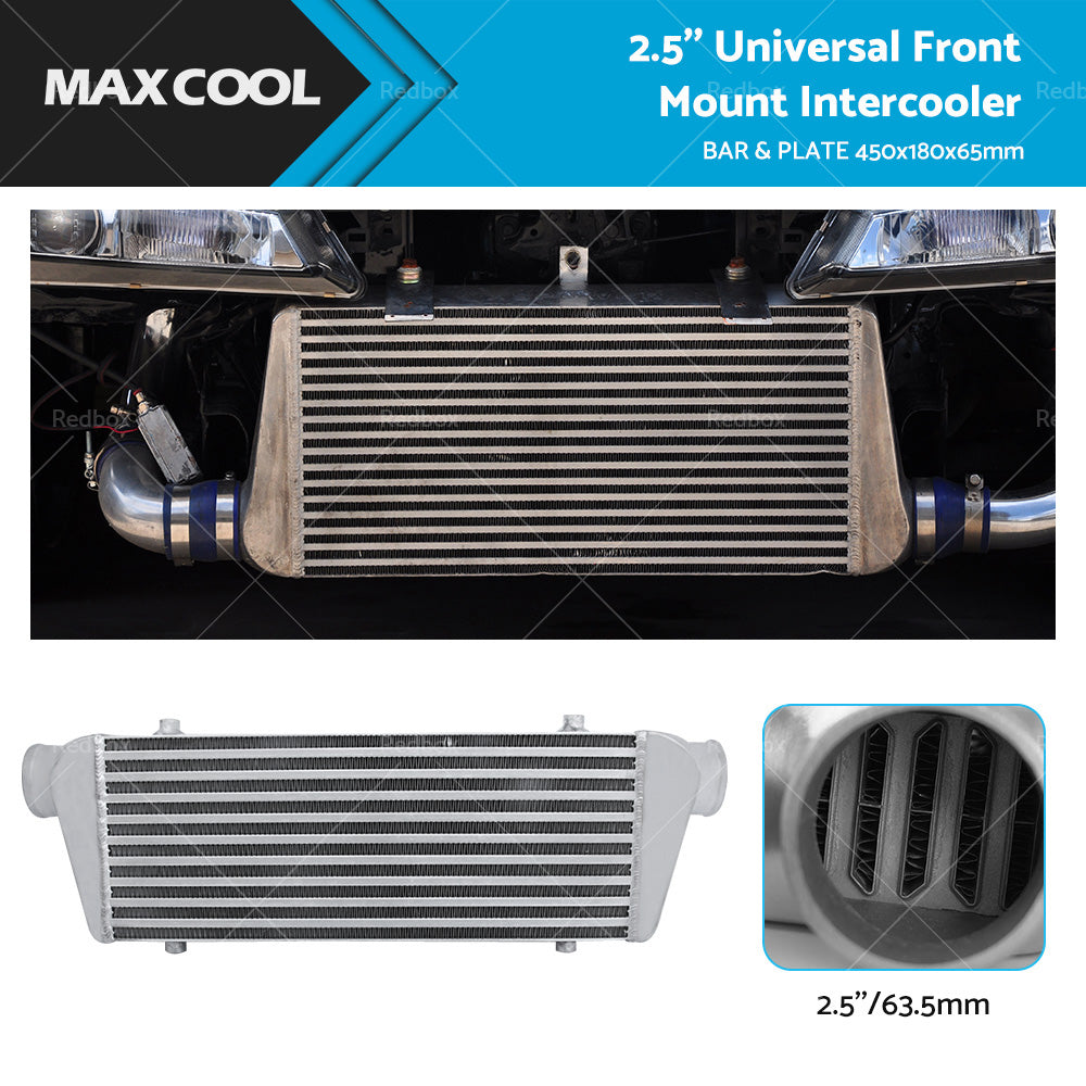 2. 5 inch Universal Full Aluminum Front Mount Intercooler 450x180x65mm Core Bar and Plate