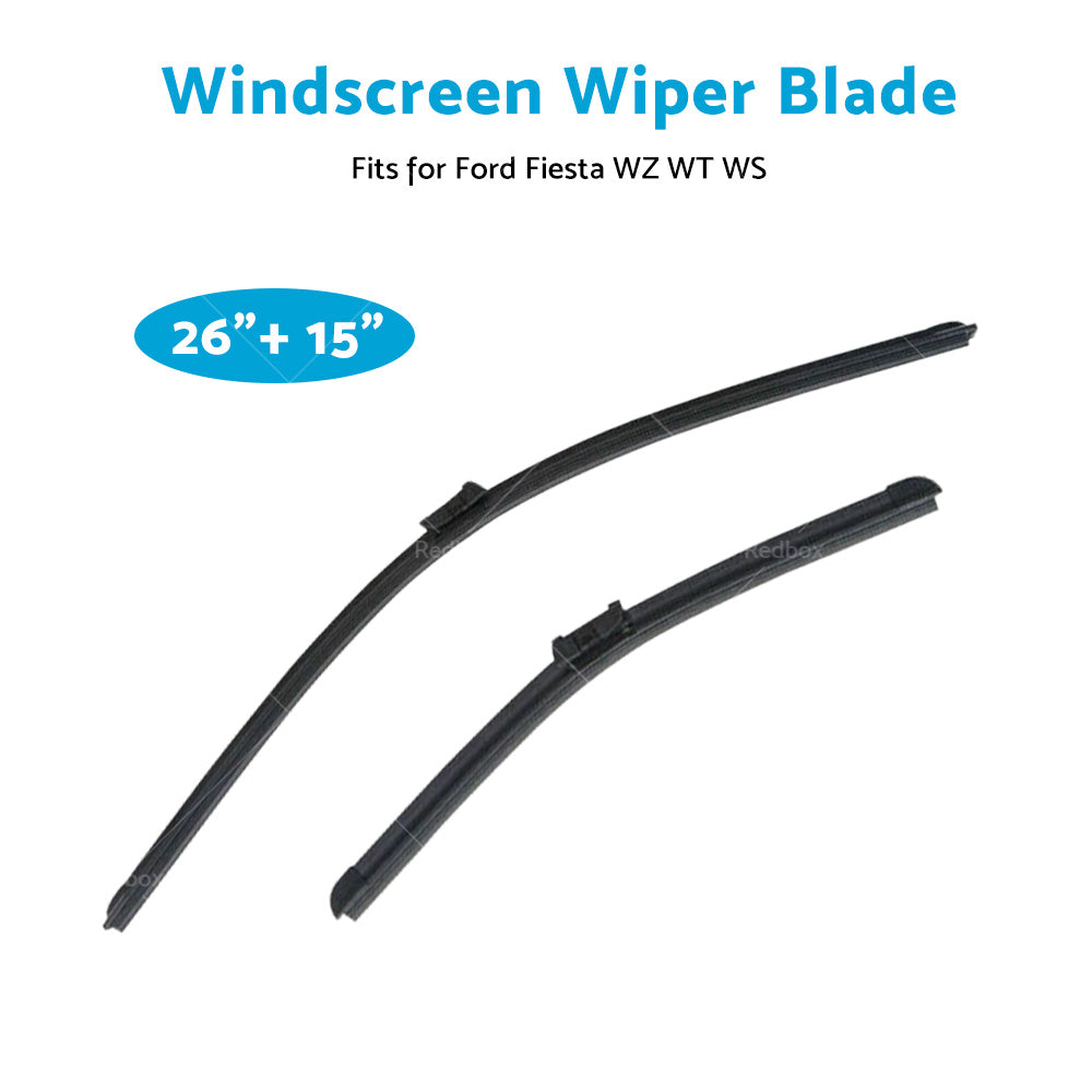 For Ford Fiesta 08-On Aero Flat Windscreen Wiper Blades 26 inch 15 inch 1 Pair