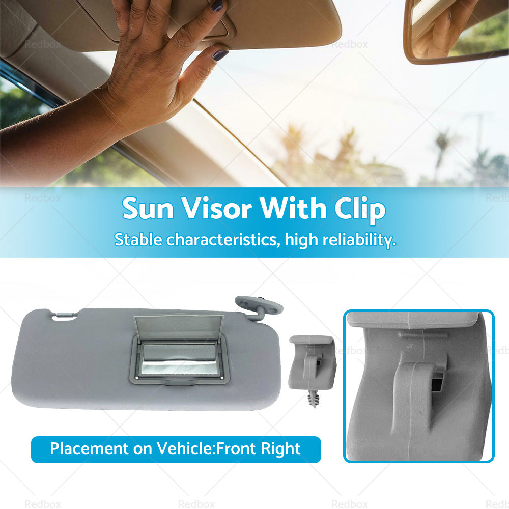 Sun Visor With Clip Front Right Side Suitable For Hyundai Getz 2002-2011 Grey