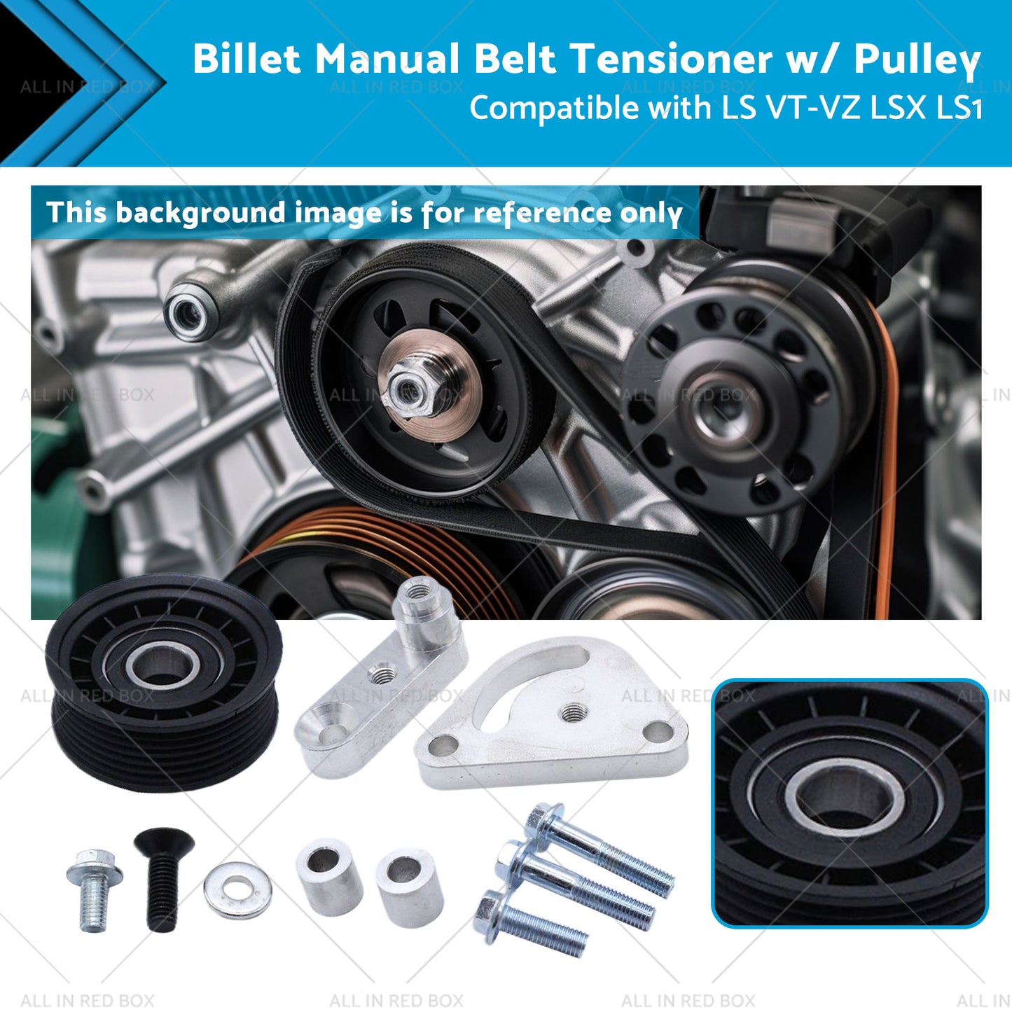 {{ Billet Manual Belt Tensioner w or Pulley Suitable for 98-06 LS VT-VZ LSX LS1 }} - Buy Car Parts Online at {{ Kaka Auto Parts }}.