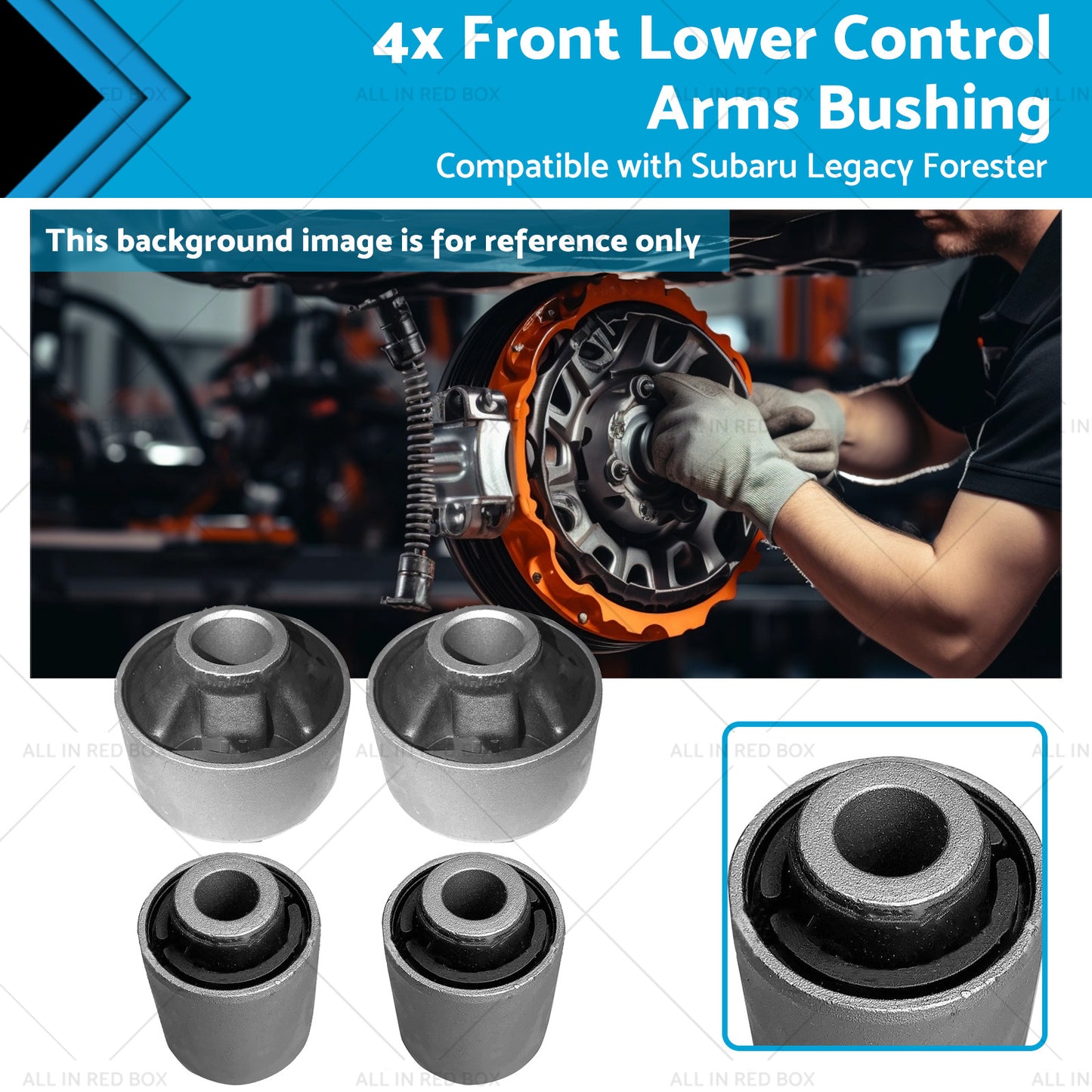 {{ 4PCS Front Lower Control Arms Bushing Suitable for Subaru Legacy Forester 03-17 }} - Buy Car Parts Online at {{ Kaka Auto Parts }}.