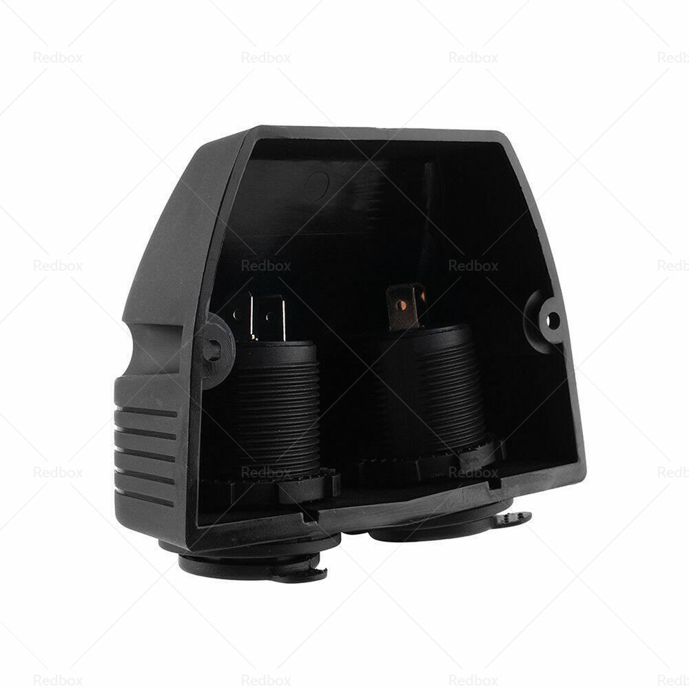{{ 12V-24V DOUBLE SURFACE MOUNT DUAL POWER SOCKET BLACK Cigarette Boat Caravan RV }} - Buy Car Parts Online at {{ Kaka Auto Parts }}.