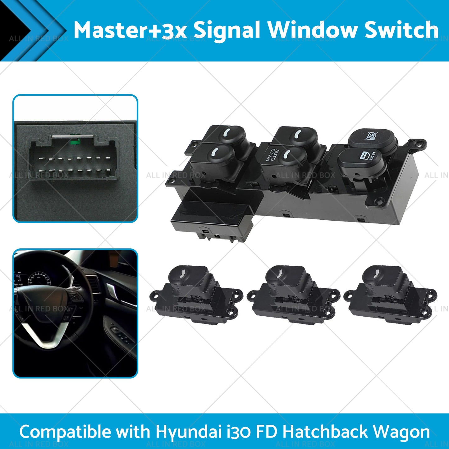 {{ Master3x Signal Window Switch Suitable For Hyundai I30 FD Hatchback Wagon 07-12 }} - Buy Car Parts Online at {{ Kaka Auto Parts }}.