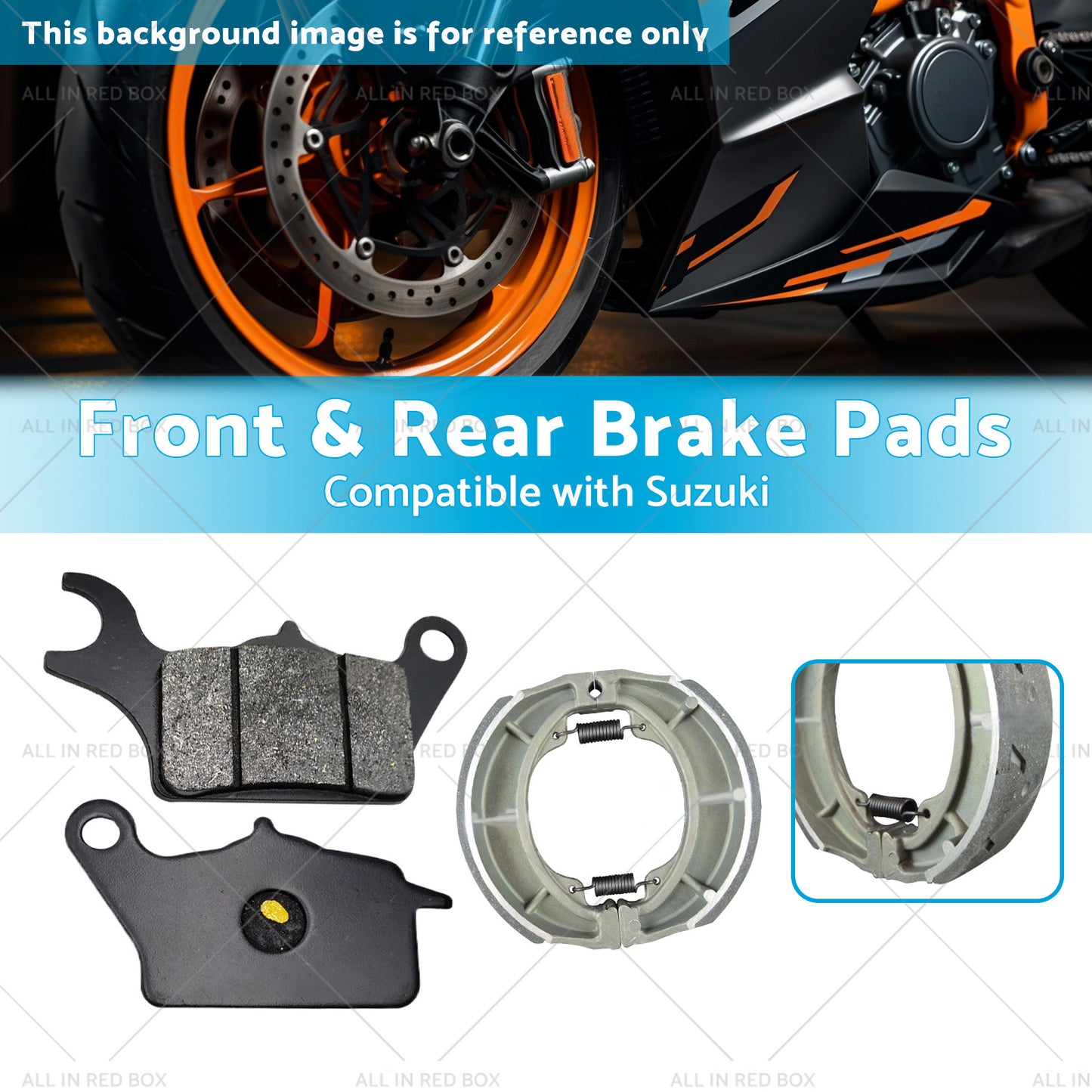 {{ Front and Rear Brake Pads Suitable for 2017-2021 Suzuki UK 110 Address }} - Buy Car Parts Online at {{ Kaka Auto Parts }}.