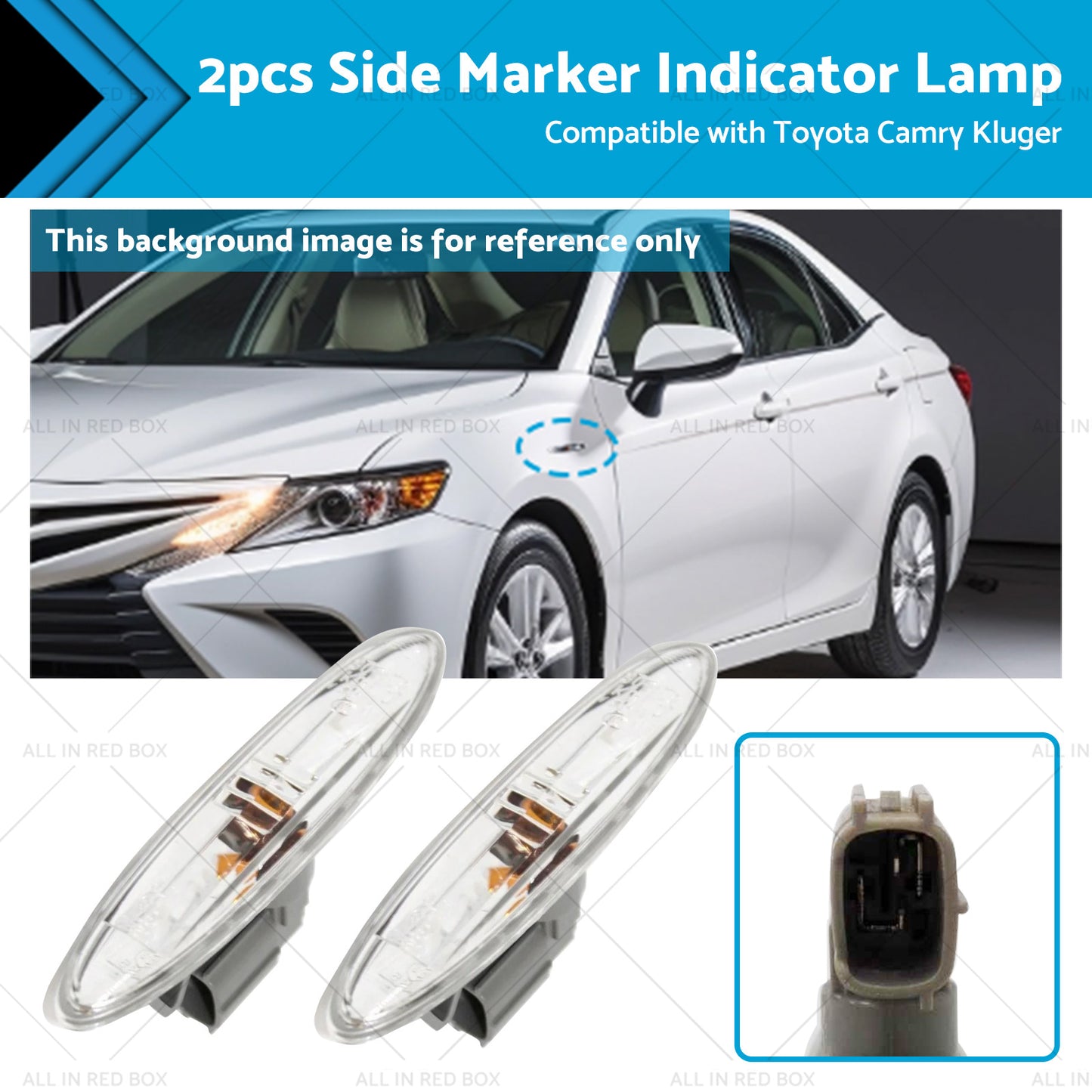{{ 2x Turn Signal Side Marker Indicator Lamp Suitable for Camry 06-11 Kluger 07-14 }} - Buy Car Parts Online at {{ Kaka Auto Parts }}.