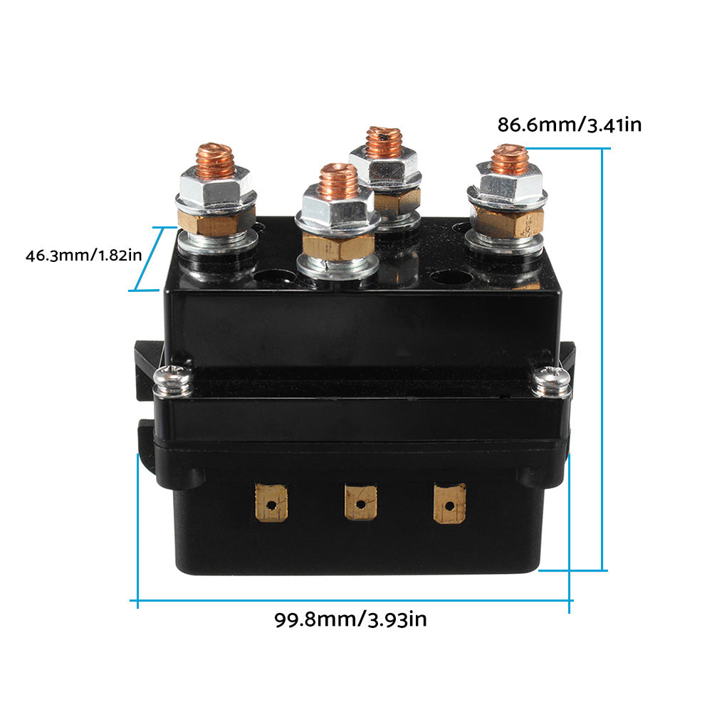 500A 12V Heavy Duty Electric Contactor Winch Solenoid Suitable For 4x4 Recovery with Twin Wireless Remote