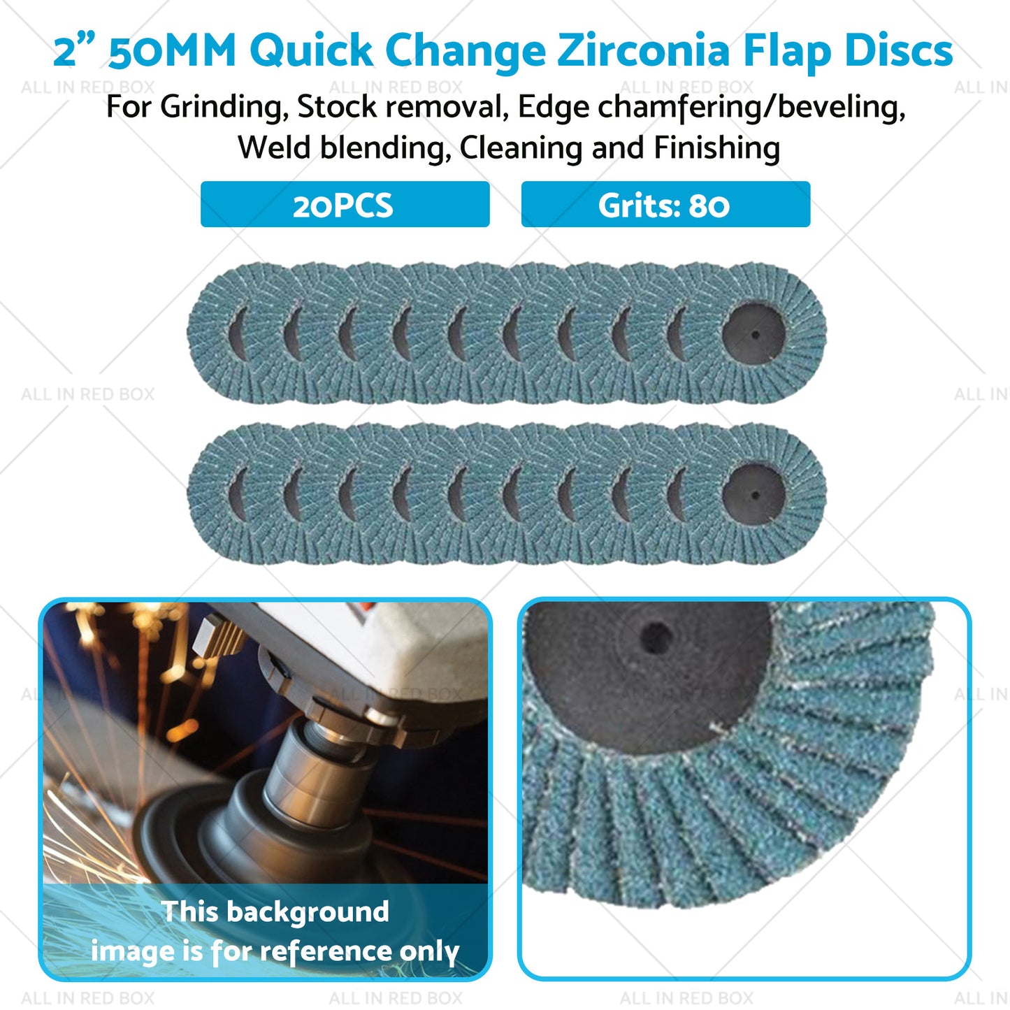 20X 2 inch 50MM Quick Change Zirconia Flap Discs Metal Sanding Flap Discs